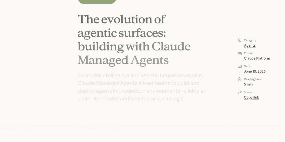 앤트로픽 공식 블로그 — Claude Managed Agents 발표 페이지