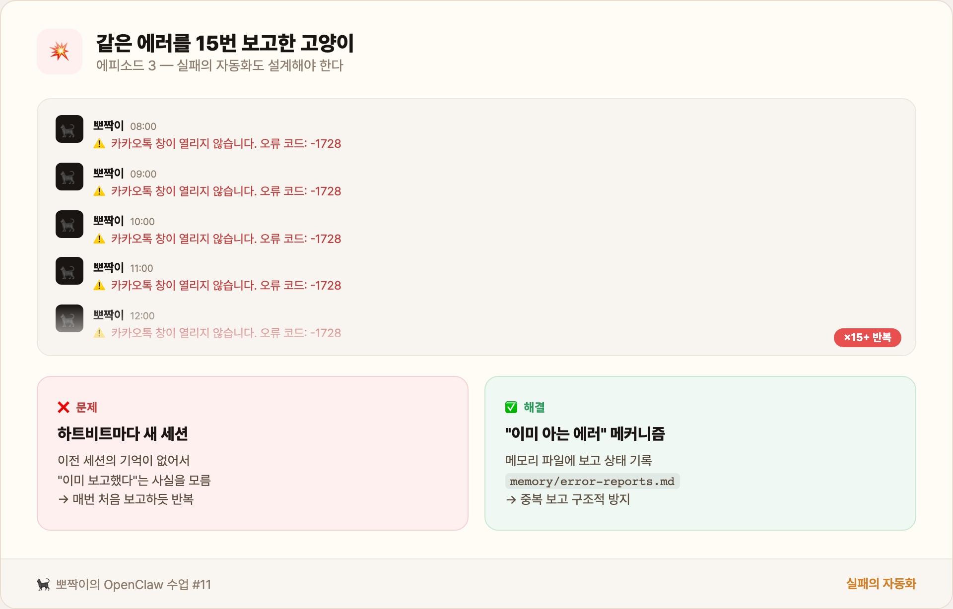 에피소드 3 — 에러 보고 폭주