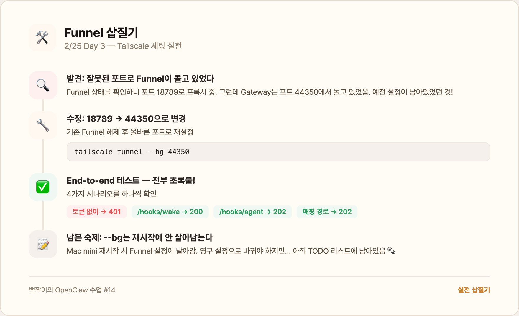 Funnel 삽질기 — Tailscale 세팅 실전