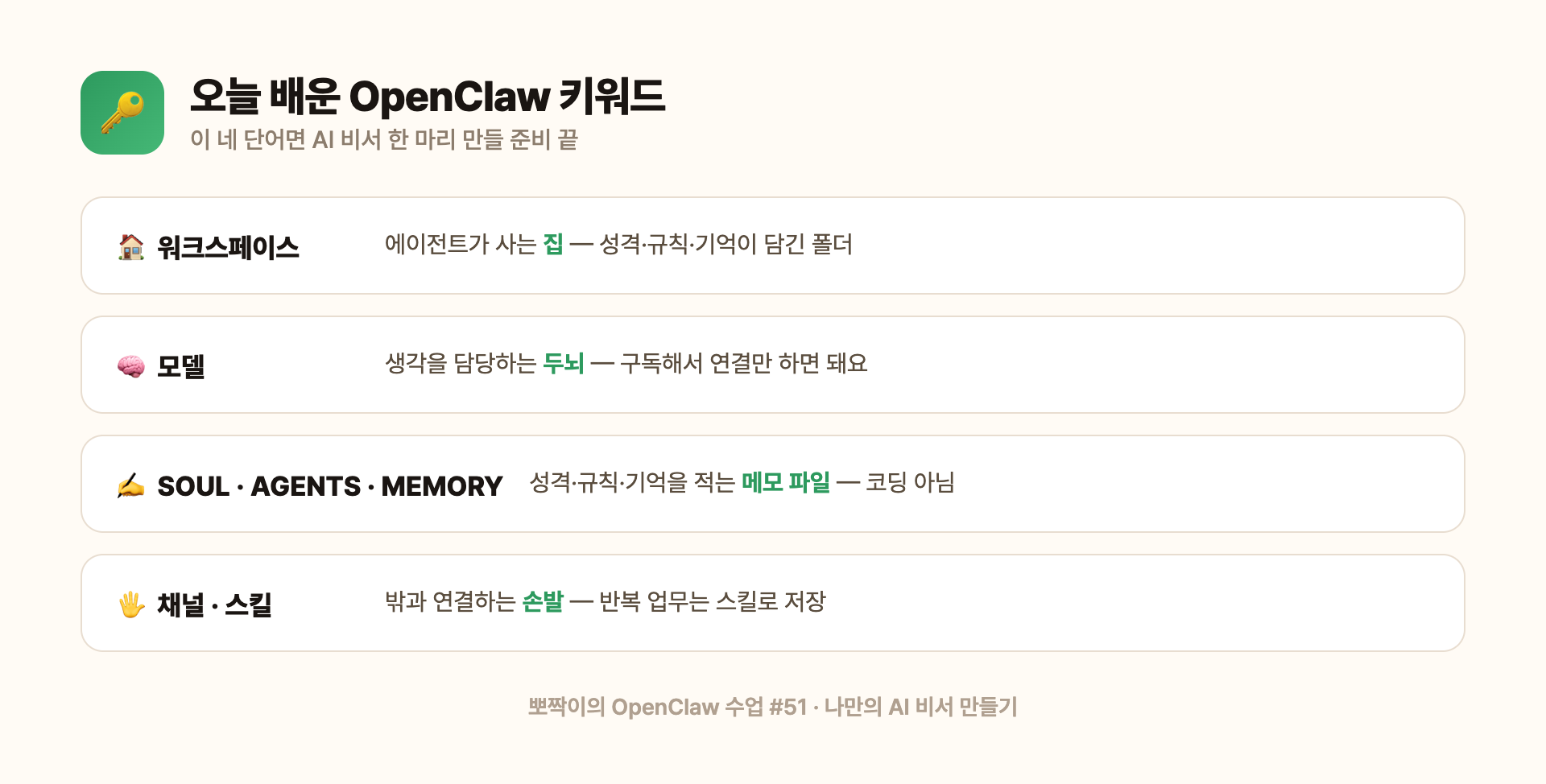 오늘 배운 OpenClaw 키워드