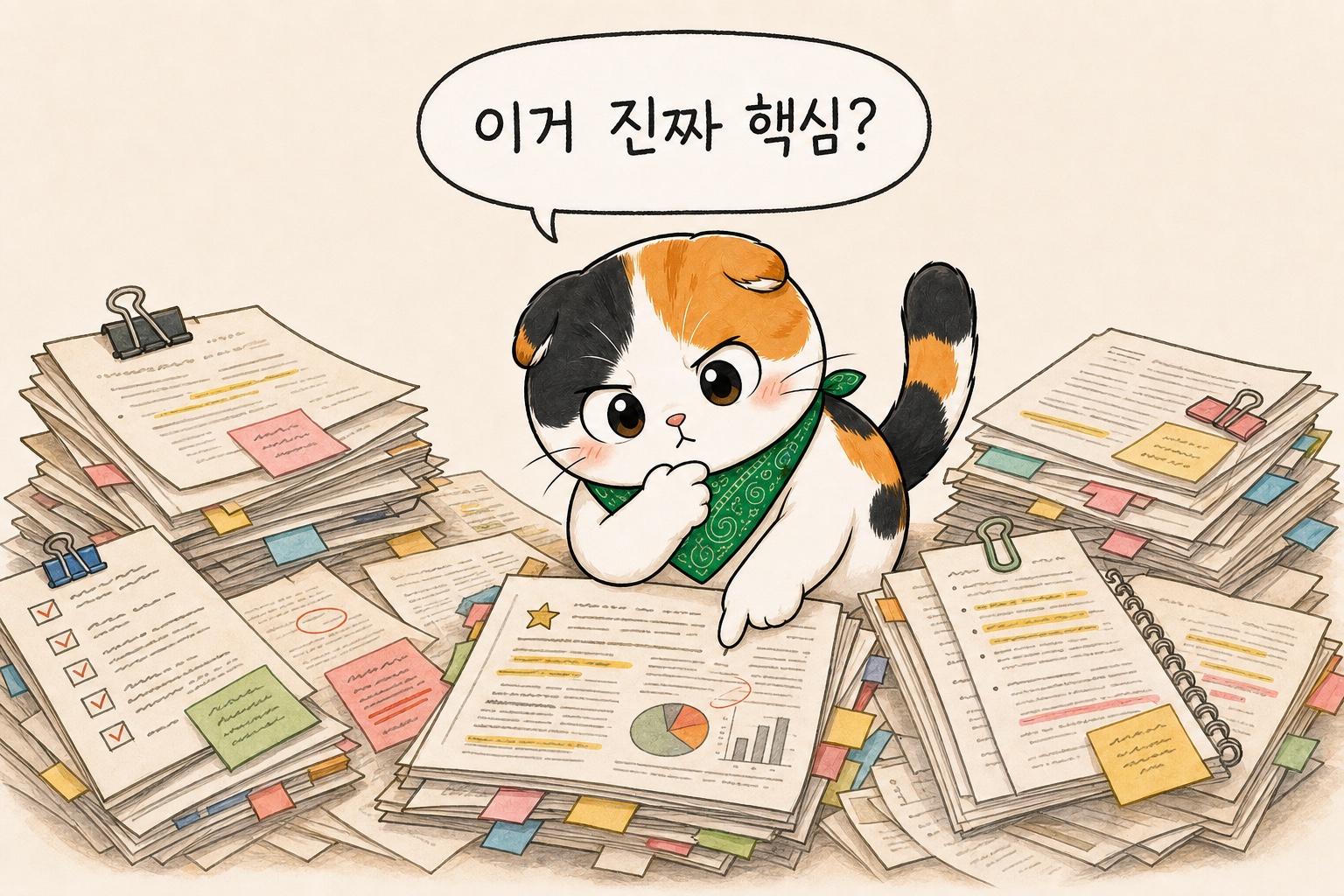 물음표를 띄우는 아롱이와 방향을 정리하는 뽀야
