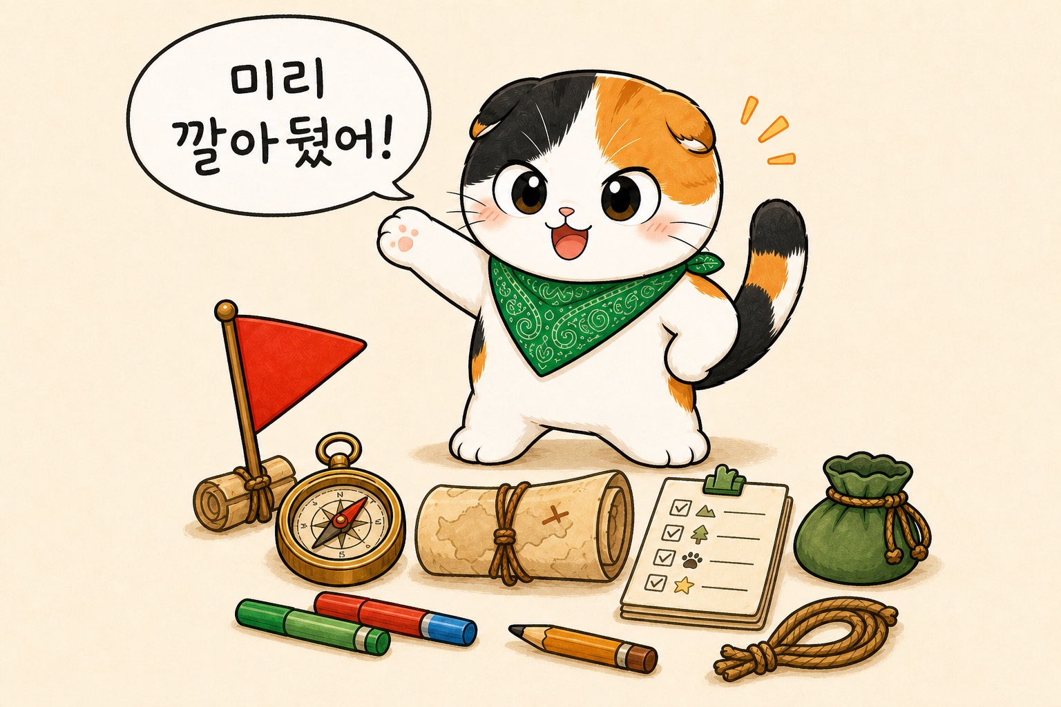 미리 자료를 쌓아둔 아롱이를 받아드는 뽀짝이
