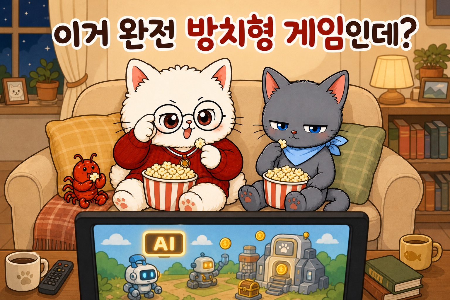 방치형 게임을 구경하듯 AI를 지켜보는 뽀식이