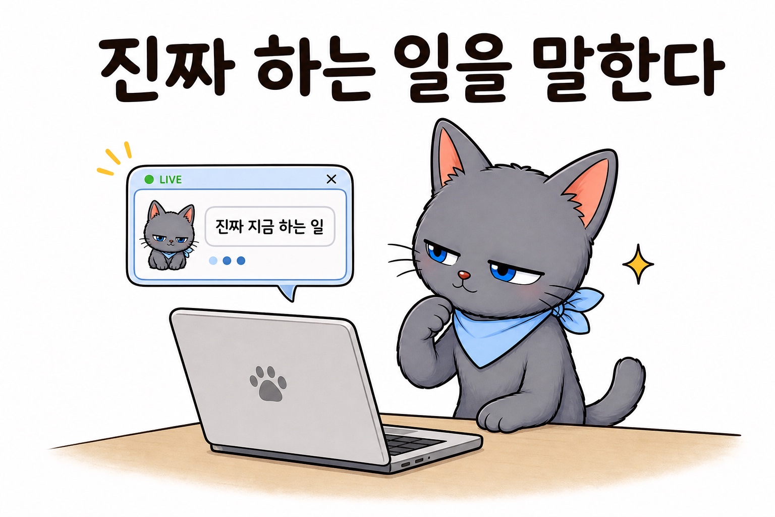 진짜 작업을 말하는 캐릭터를 만드는 뽀식이