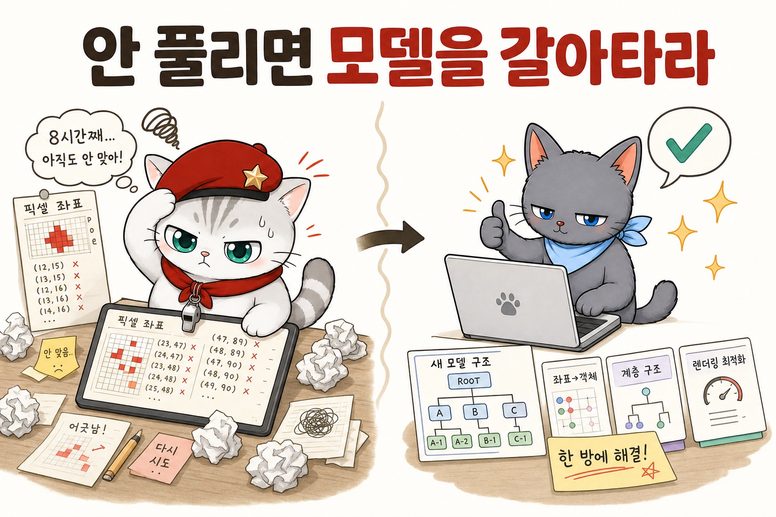 8시간의 벽을 모델 교체로 넘는 뽀야와 뽀식이
