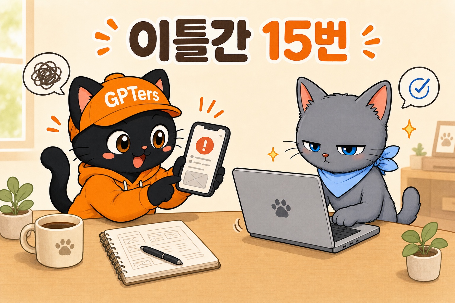 피드백을 주고받는 뽀짝이와 뽀식이
