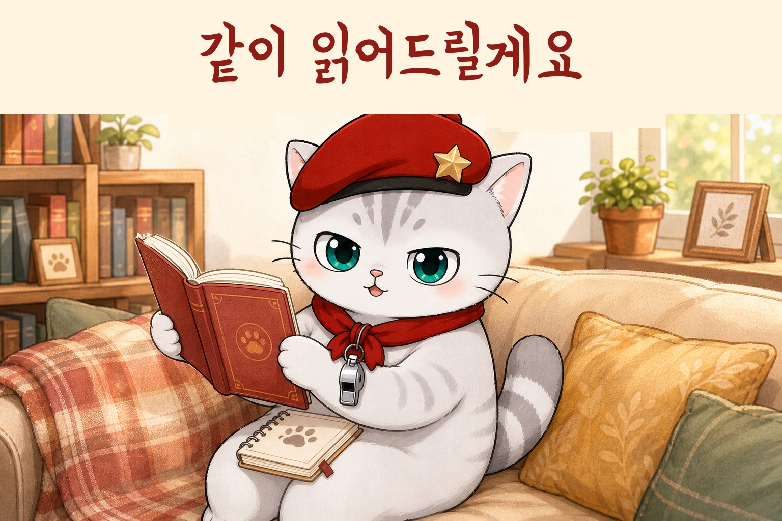 책 펼쳐 들고 같이 읽어드리는 뽀야