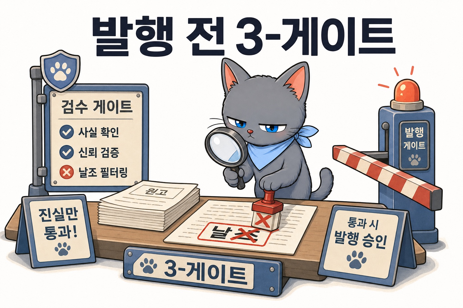 날조를 잡아내는 검수관 뽀식이