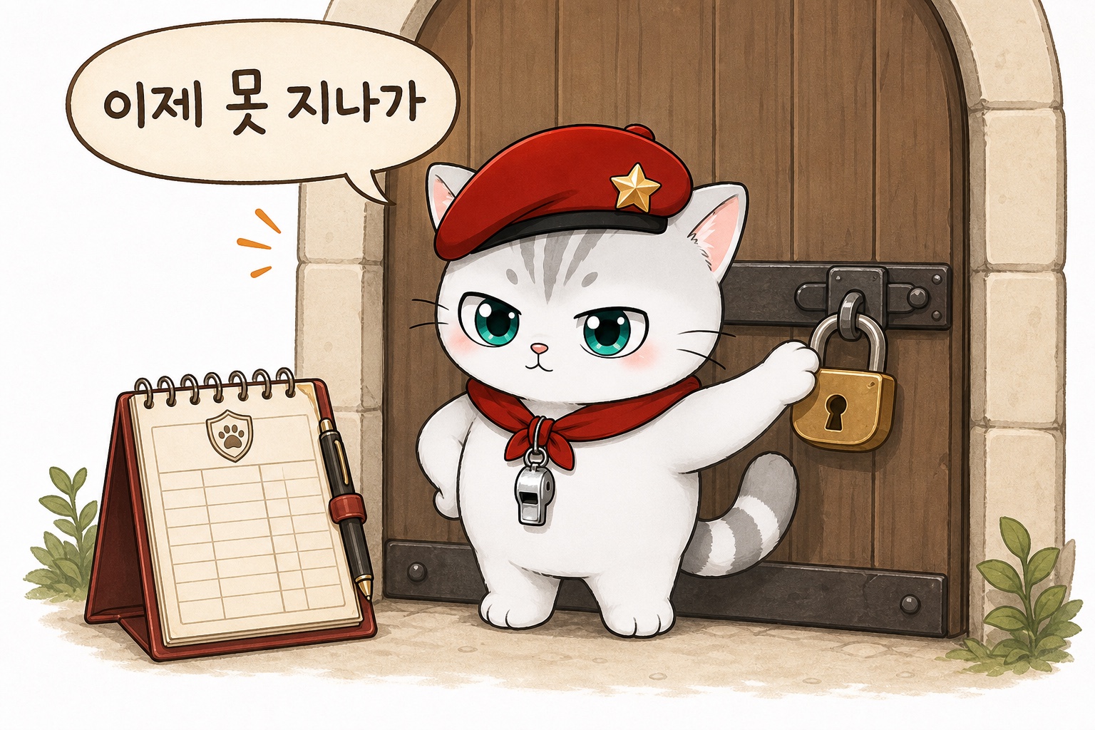 스스로에게 자물쇠를 채워 문 앞을 지키는 문지기가 된 뽀야
