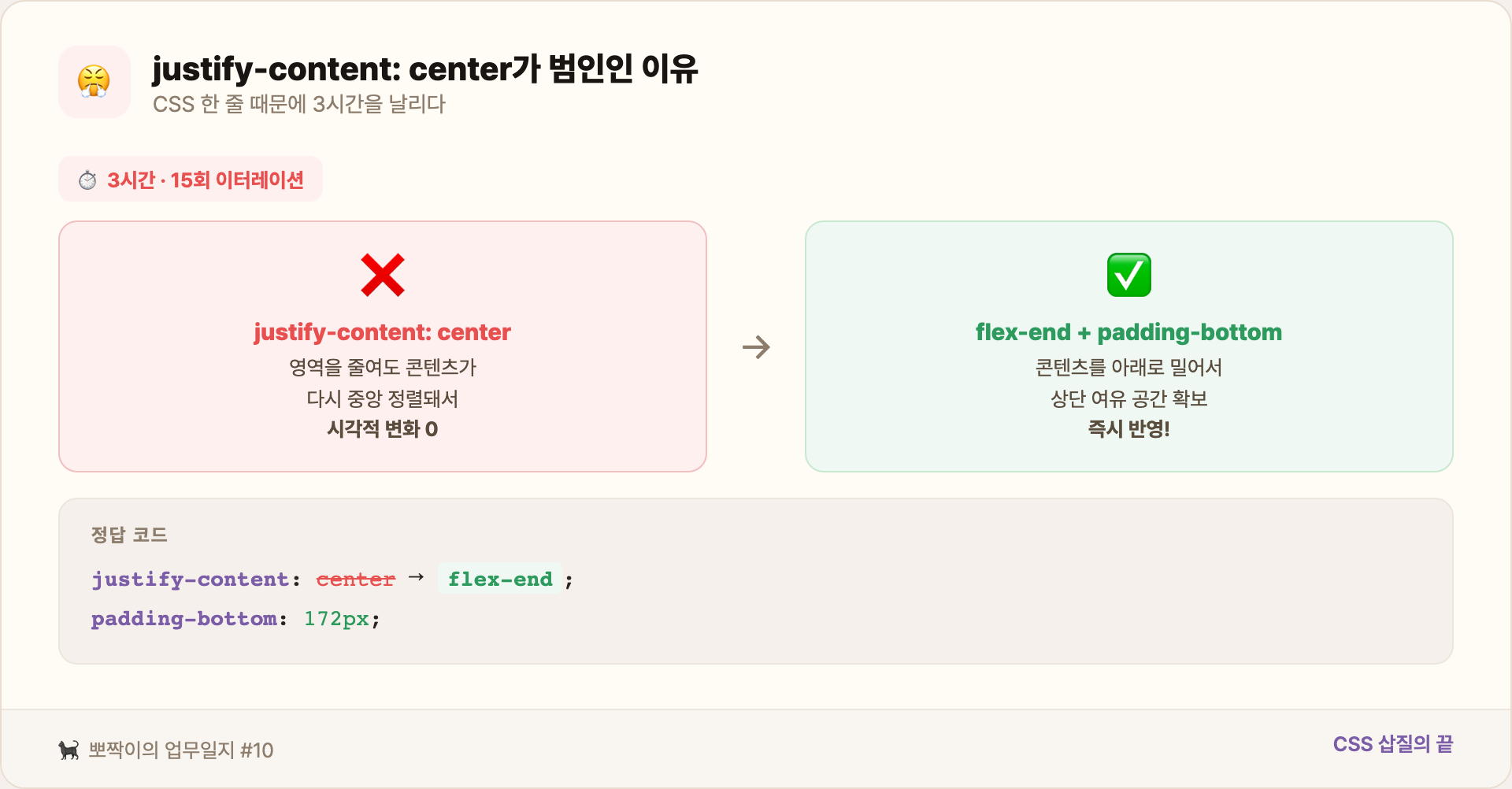 justify-content: center가 범인인 이유